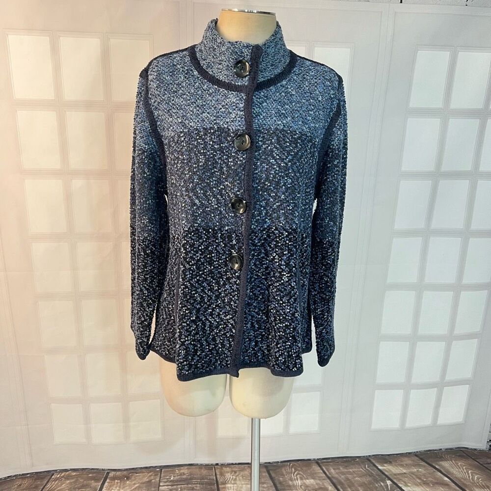 Orvis Blue Button Down Long Sleeve Cardigan Sweater Size Large